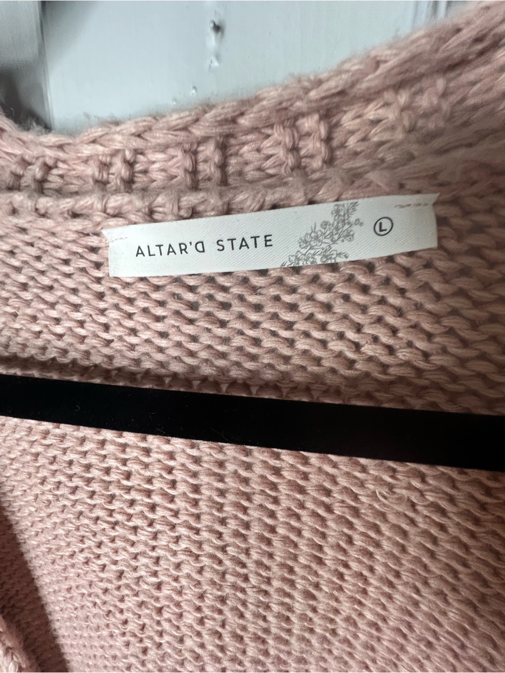 Altar'd State Dusty Pink Floral Knit Cardigan - Picture 5 of 9